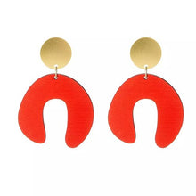 D Doodle Earrings in Red