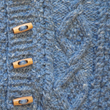 ‘Baby Love’ Hand Knit Hoodie Cardigan - Blue Tweed
