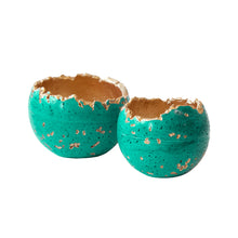 Teal Concrete Decorative Sphere Candle holder/ Planter