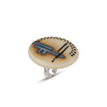 Full Moon Oak Glass Ring