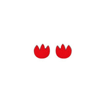 Tulip Handpainted Wooden Studs in Red Wood