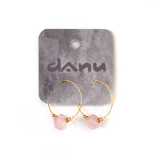 Pink Krobo Bead Glass Hoops