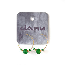 Green Krobo Bead Glass Hoops