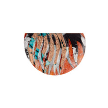 Bláth Textile Brooch Orange/Black/Silver/Turquoise