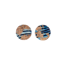 Ró Sgraffito Earrings in Lapis/Rose-Gold