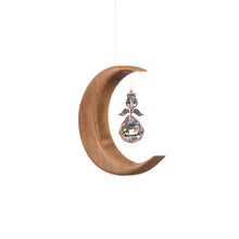 Artwood | Beech Small Moon Suncatcher | Crystal Angel