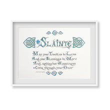 Slainte Calligraphy Print