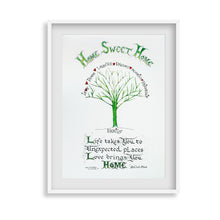 Home Sweet Home Calligraphy Green