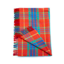 Cashmere Throw Red Blue Turquoise Tartan