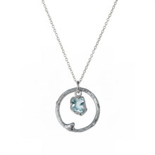 Aquamarine Halo Pendant