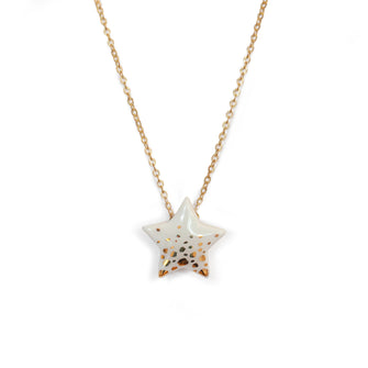 White and Gold Speckled Star Necklace