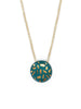 Teal and Gold Striped Circle Necklace