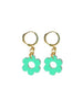 Daisy Mini Hoops in Jade wood