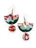 Tonn Sgraffito Textile Earrings red/mint/olive/rose-gold