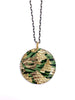 Ró Sgraffito Necklace in forest/gold