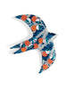Éan Textile Brooch in teal/coral/sea blue/silver