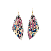 Peitil Batik Earrings in charcoal/deep-rose/lapis-gold