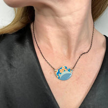 Tonn Sgraffito Necklace in turquoise/blues/rose-gold