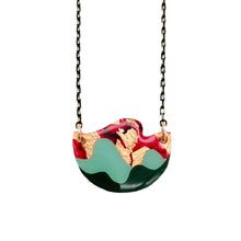 Tonn Sgraffito Necklace in red/olive/mint/rose-gold