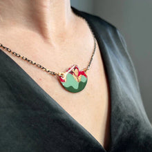 Tonn Sgraffito Necklace in red/olive/mint/rose-gold