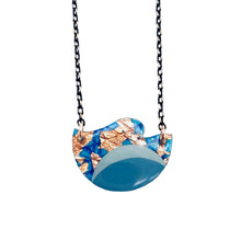 Tonn Sgraffito Necklace in turquoise/blues/rose-gold