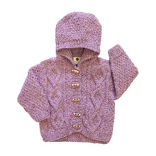 ‘Baby Love’ Hand Knit Hoodie Cardigan - Pink Tweed