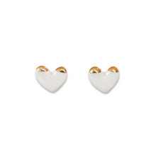 Mini Heart Studs - White