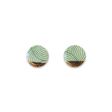 Mini Studs - Green Spiral