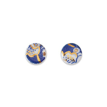 Mini Studs - Blue Japanese Print