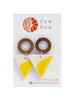 Triangular Wood Drop Earrings - Yellow & Black Geo
