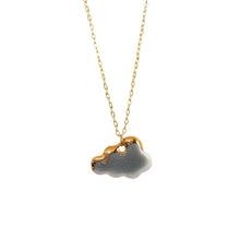 Ceramic Cloud Necklace with Gold Accent