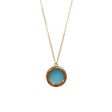 Teal and Gold Small Halo Necklace