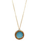 Teal and Gold Small Halo Necklace