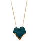 Teal Leaf Nacklace with Gold Lustre Accent