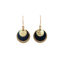 Black & Gold Disc Earrings