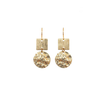 Geometric Brass Drop Earrings