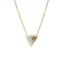 White Porcelain Triangle And Gold Necklace