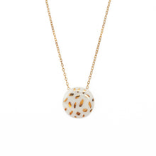 White and Gold Striped Circle Necklace