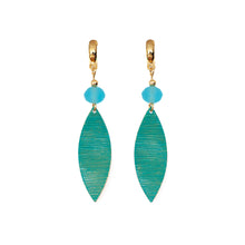 Aqua Leaf Drop Earrings