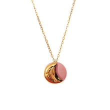 Pink Phases of the Moon Necklace with Stars