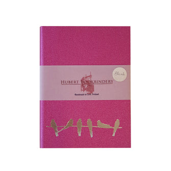 Birds on a Wire Pink Softback Notebook
