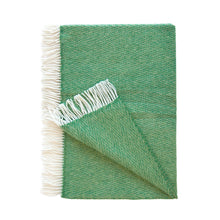 Cashmere Throw Green Herringbone