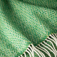 Cashmere Throw Green Herringbone