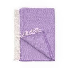 Cashmere Throw Purple Herringbone