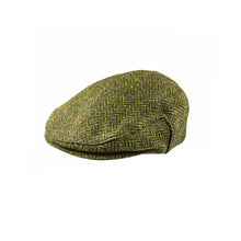 Irish Tweed Cap Moss Green Herringbone Donegal