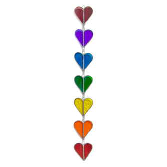 Chakra Hearts Links - Stained Glass