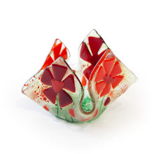 Red Flower Handkerchief Candle Holder