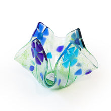 Blue Flower Handkerchief Candle Holder