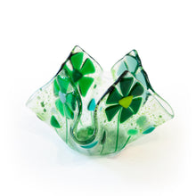 Green Flower Handkerchief Candle Holder