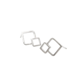 Double Square Fusion Stud Earrings